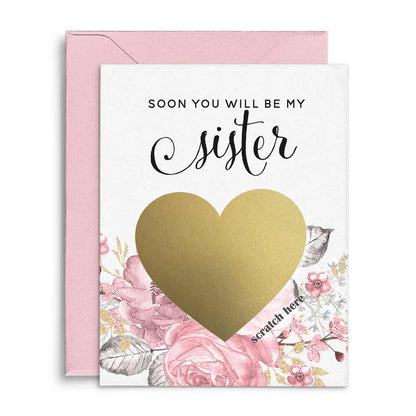 Pink Floral Will You Be My Bridesmaid Proposal Scratch Off Pink Floral Soon You Will Be my Sister Card - XOXOKristen