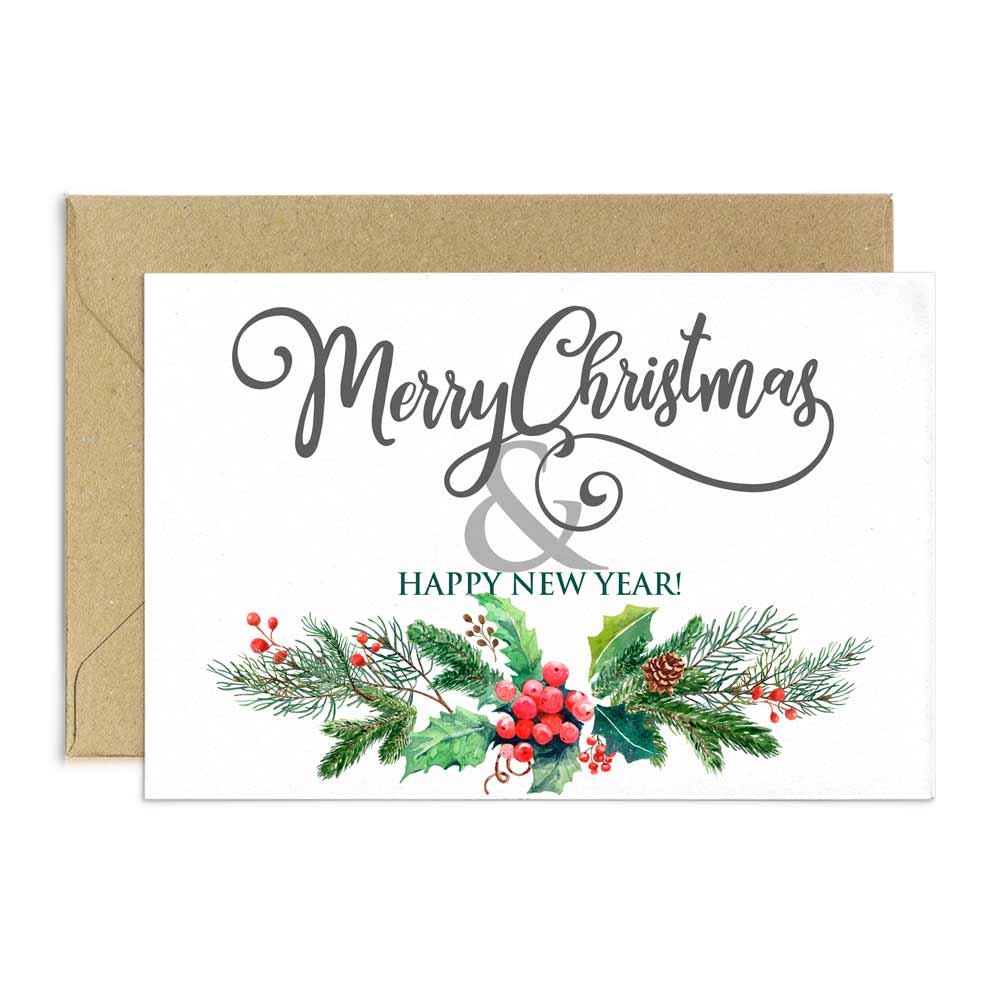 Merry Christmas & Happy New Year Greeting card - XOXOKristen