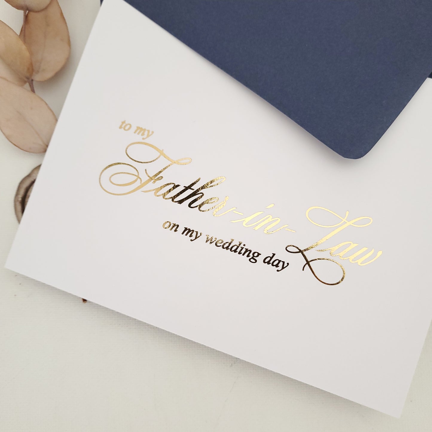 gold foiled to my father-in-law wedding note card - XOXOKristen