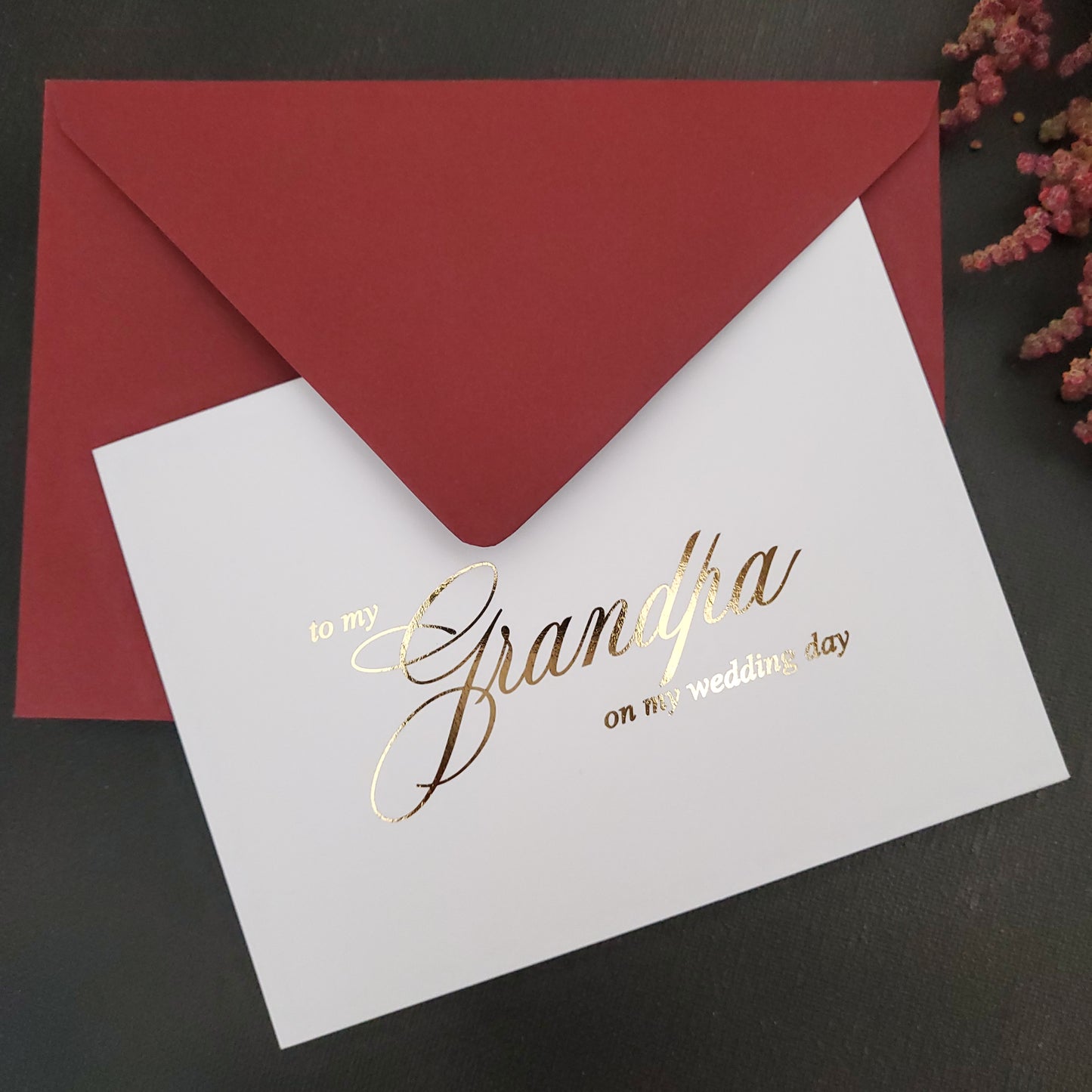 gold foiled to my grandpa on my wedding day note card - XOXOKristen