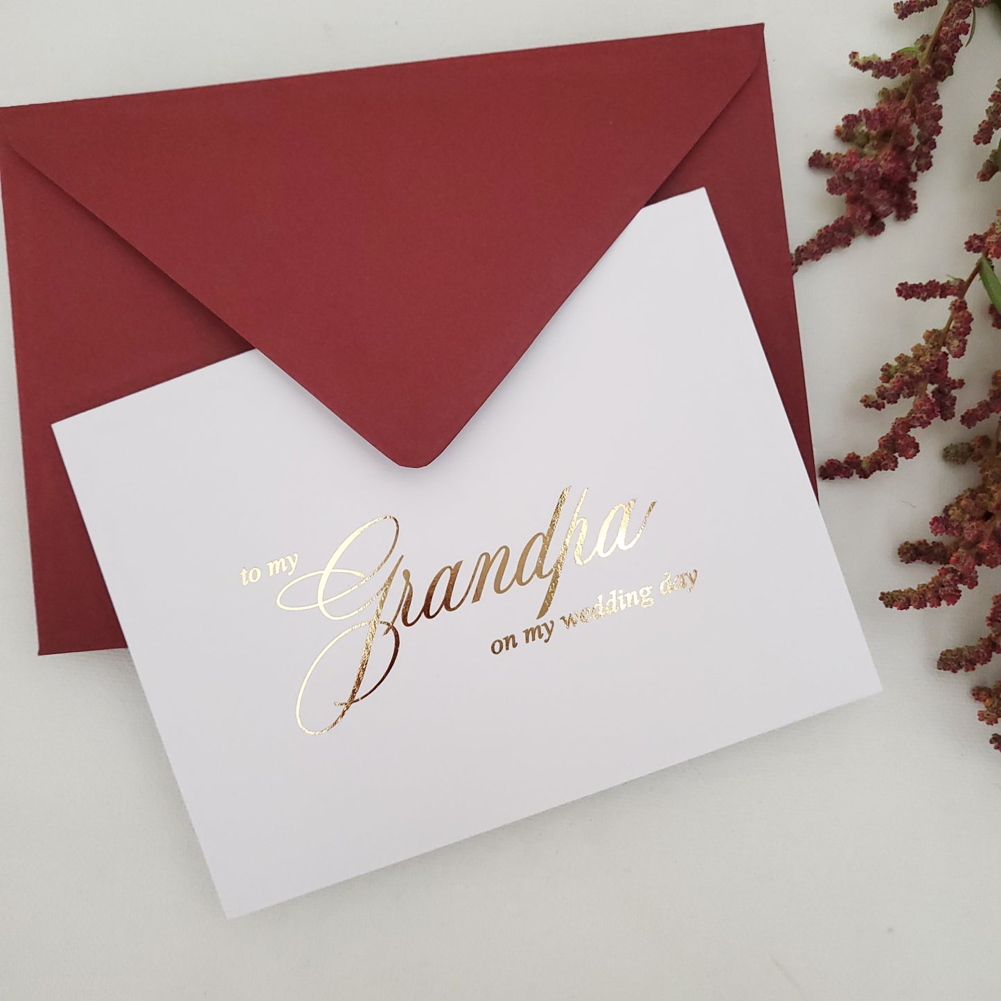 gold foiled to my grandpa on my wedding day note card - XOXOKristen