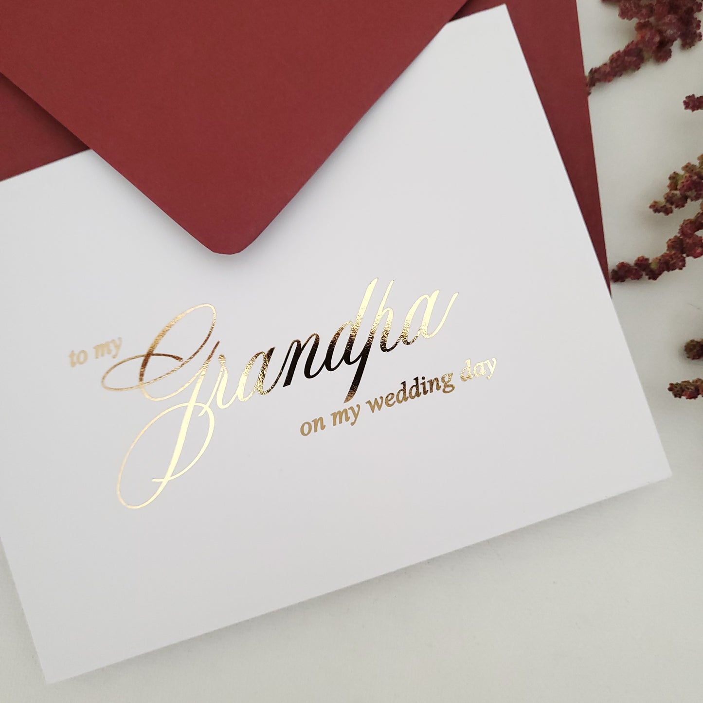 gold foiled to my grandpa on my wedding day note card - XOXOKristen