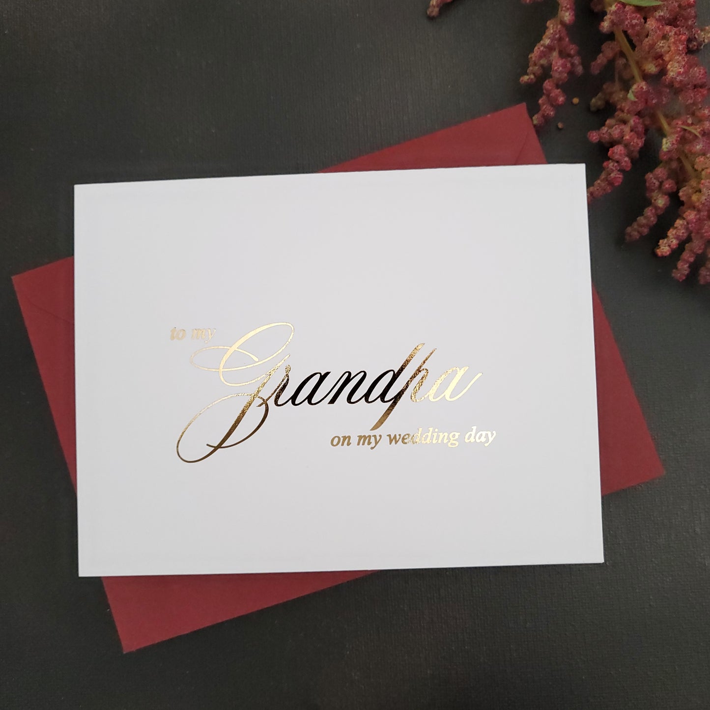 gold foiled to my grandpa on my wedding day note card - XOXOKristen