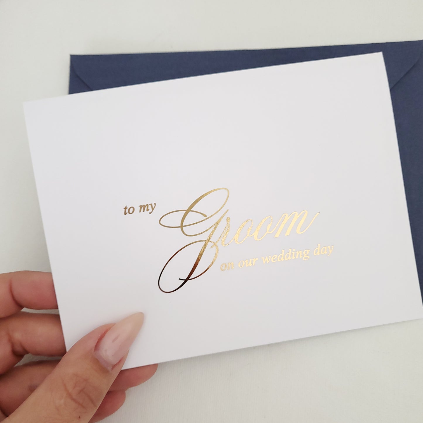 gold foiled to my groom on our wedding day note card - XOXOKristen