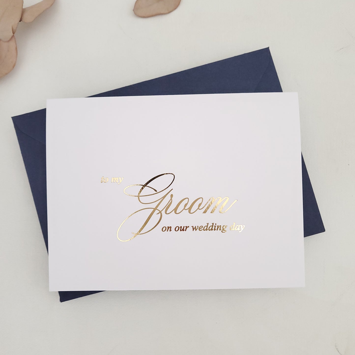 gold foiled to my groom on our wedding day note card - XOXOKristen