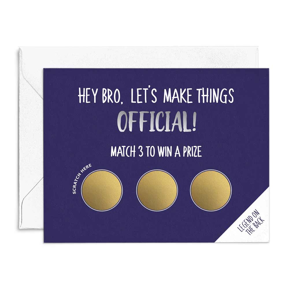 funny lottery let's make things official groomsman proposal scratch off card - xoxokristen