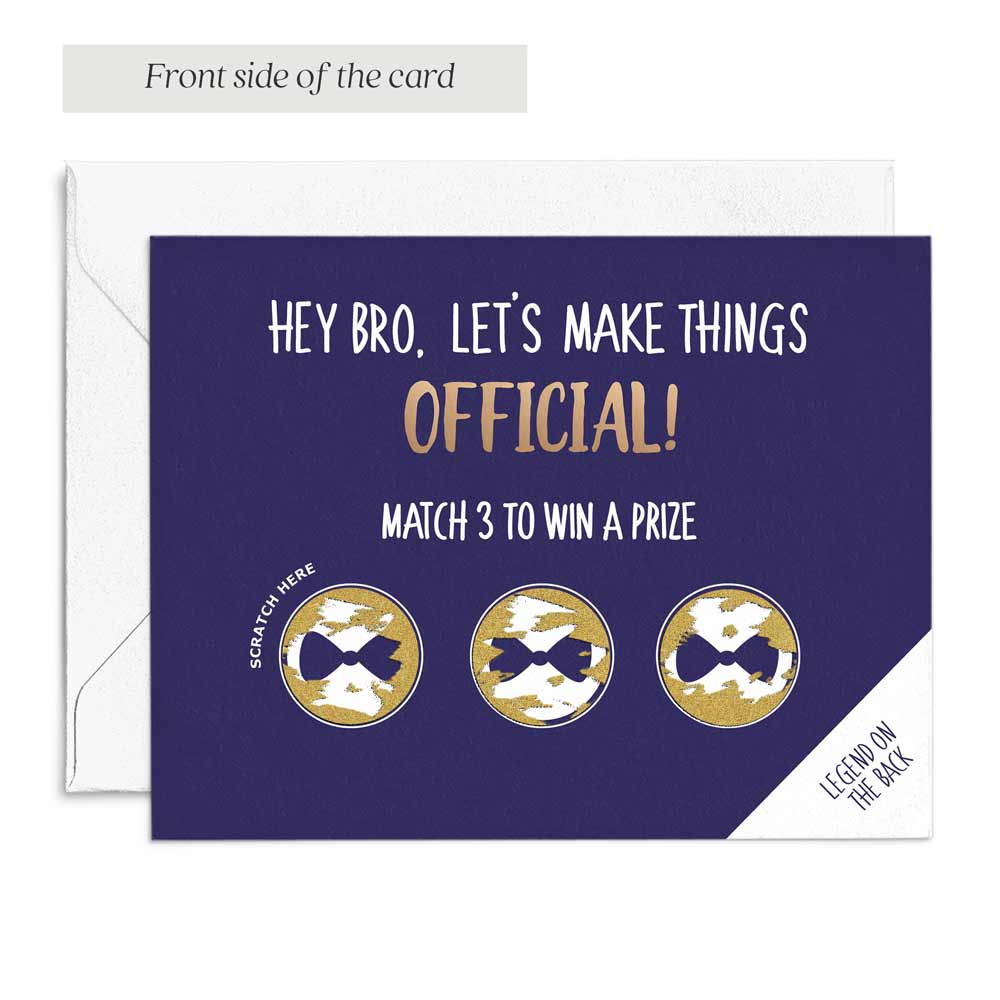 Gold Funny Navy Groomsman Best Man Scratch Off Proposal Card - xoxokristen