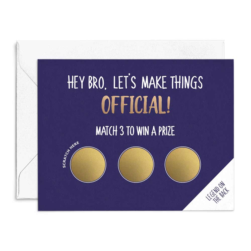 Gold Funny Navy Groomsman Best Man Scratch Off Proposal Card - xoxokristen
