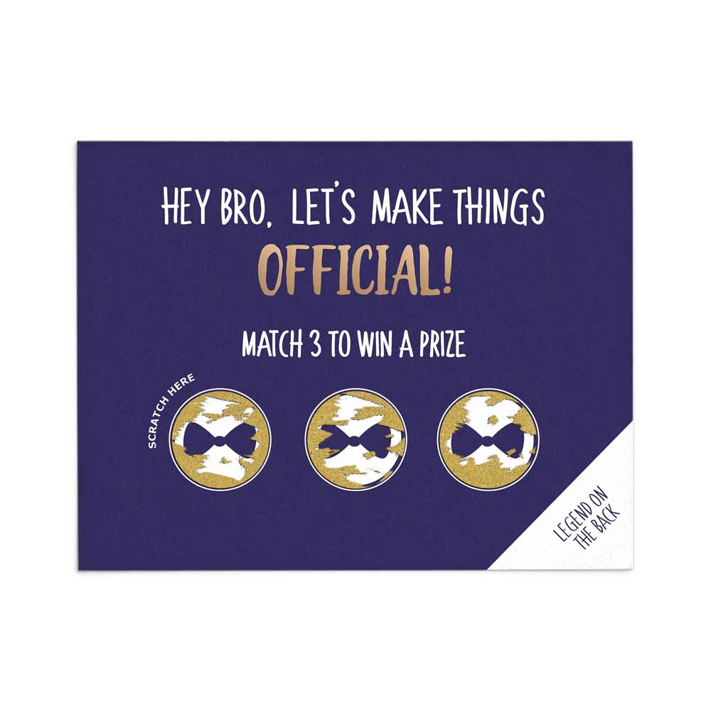 Gold Funny Navy Groomsman Best Man Scratch Off Proposal Card - xoxokristen