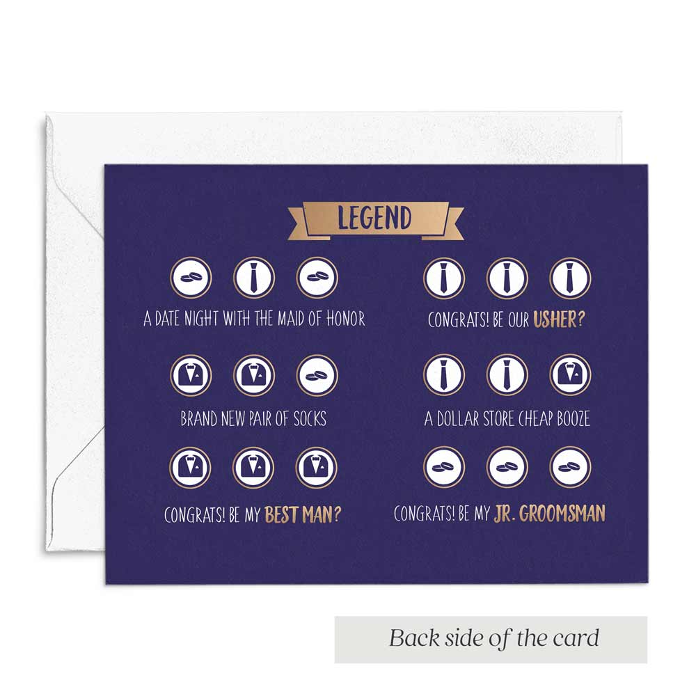 Gold Funny Navy Groomsman Best Man Scratch Off Proposal Card - xoxokristen