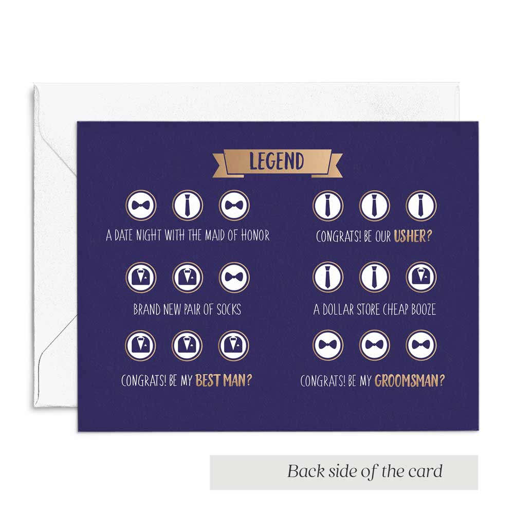 Gold Funny Navy Groomsman Best Man Scratch Off Proposal Card - xoxokristen