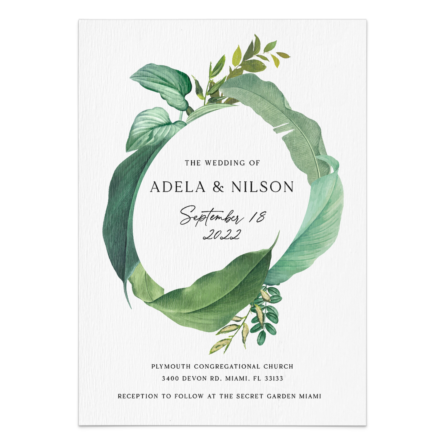 greenery wedding invitation suite