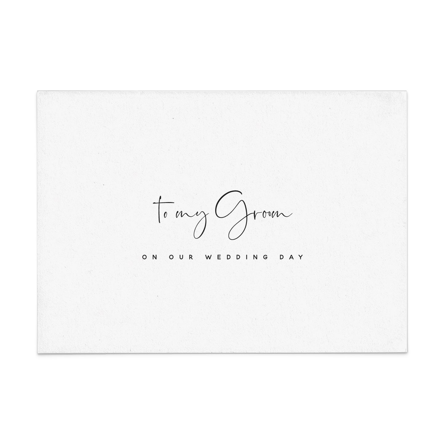to my groom on our wedding day card