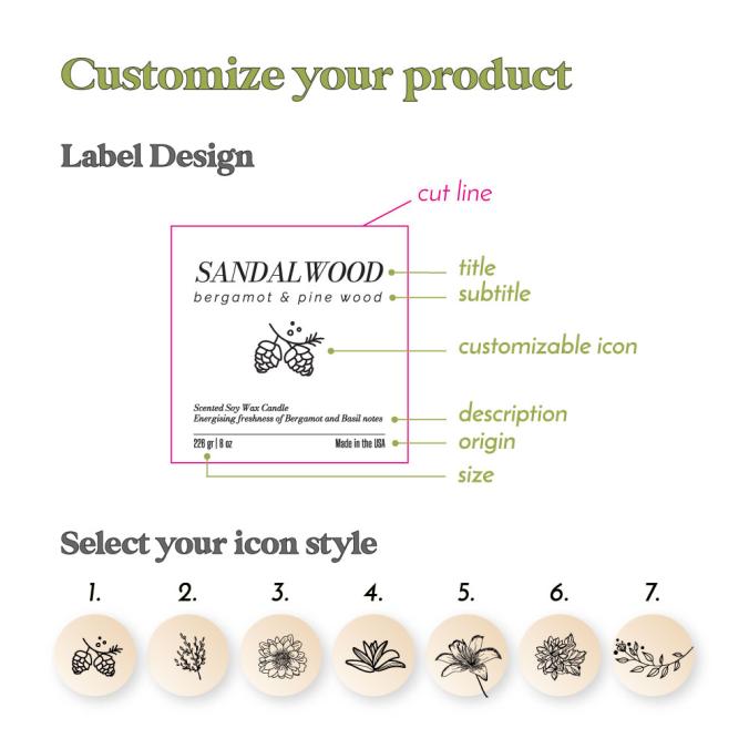 custom kraft candle labeling stickers - XOXOKristen