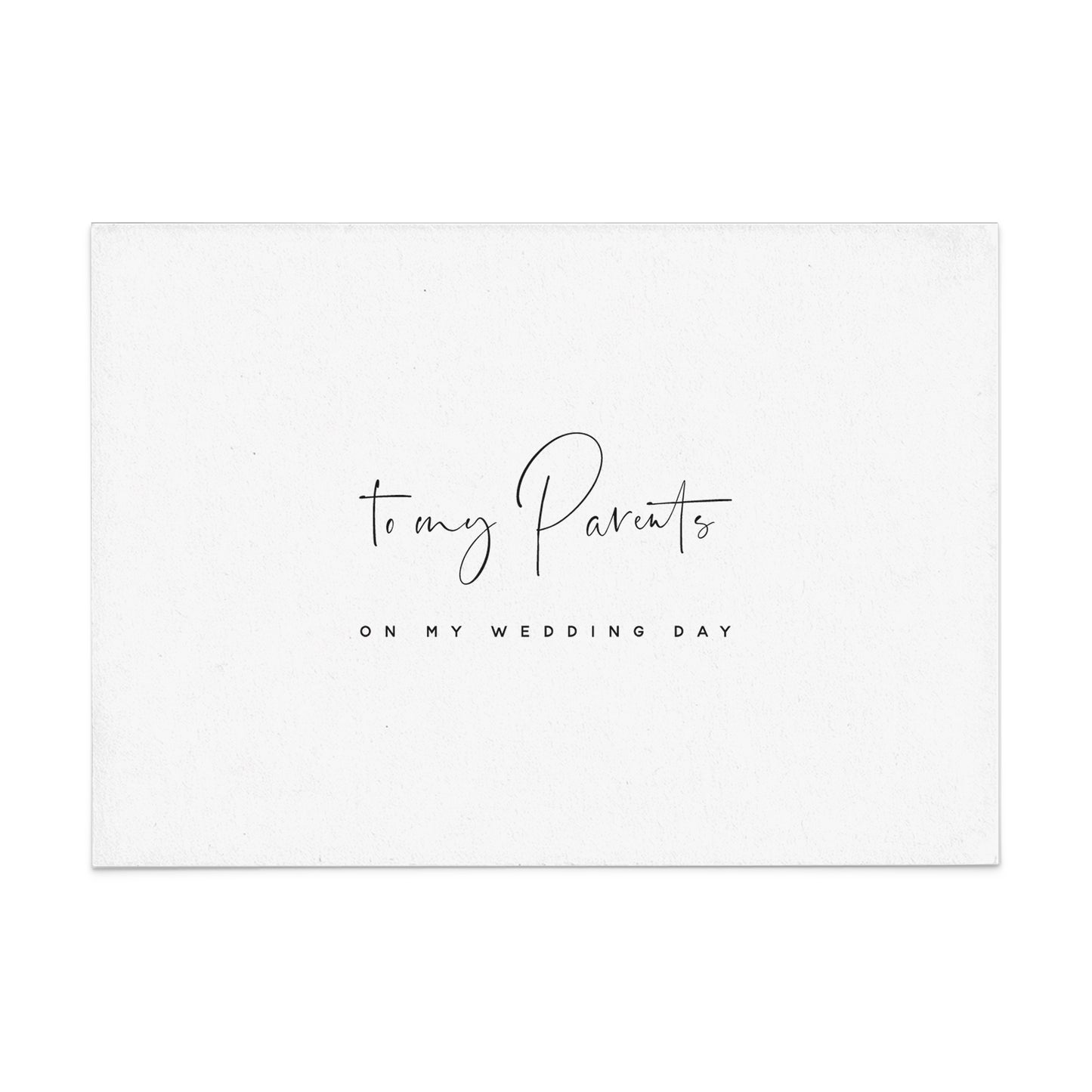 to my parents on my wedding day card
