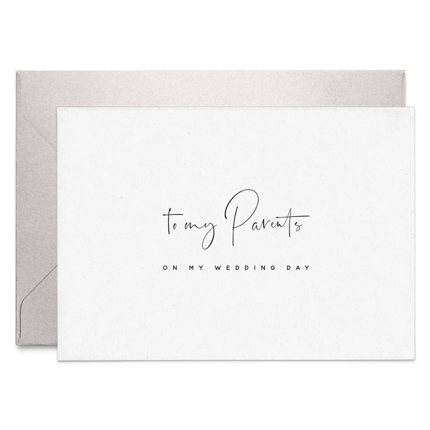 to my parents on my wedding day card