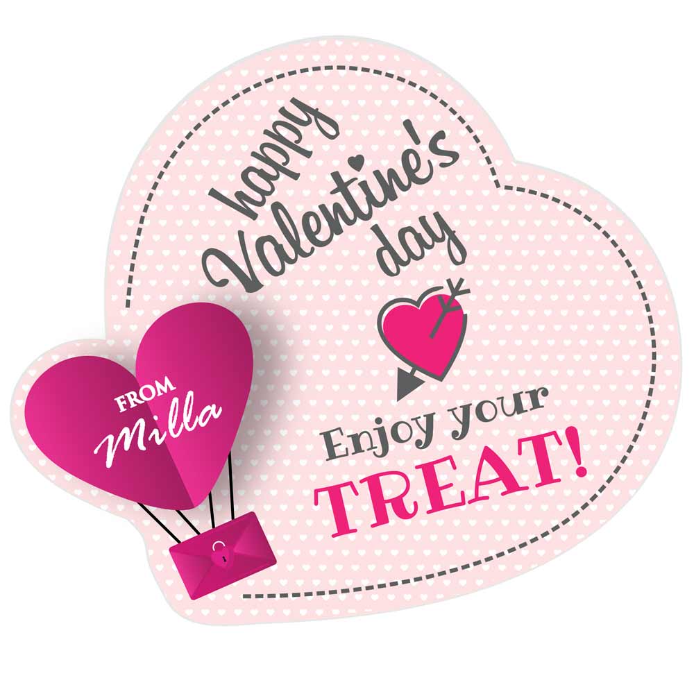 Pink personalized valentine's day sticker - XOXOKristen