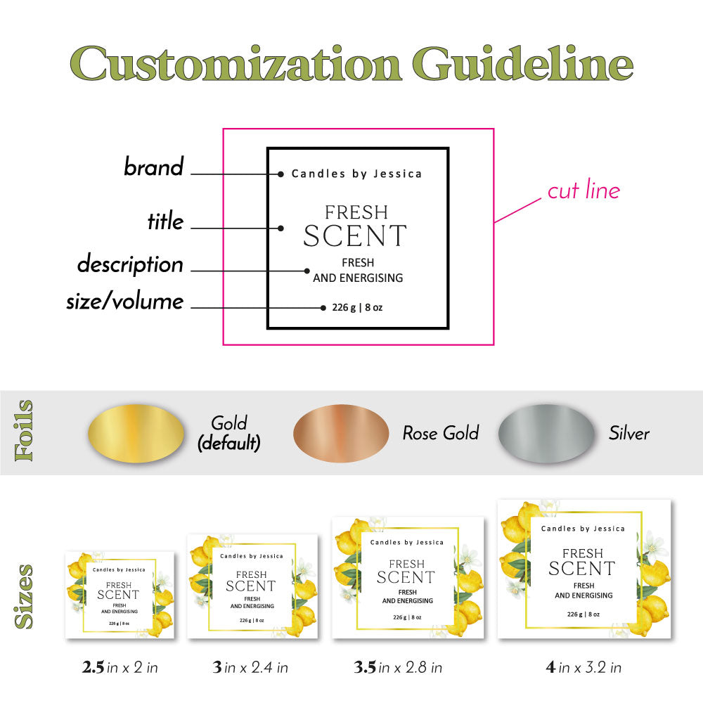 custom lemon gold foiled labels - XOXOKristen