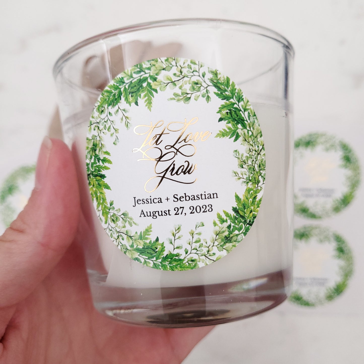 Personalized let love grow wedding favor stickers - XOXOKristen