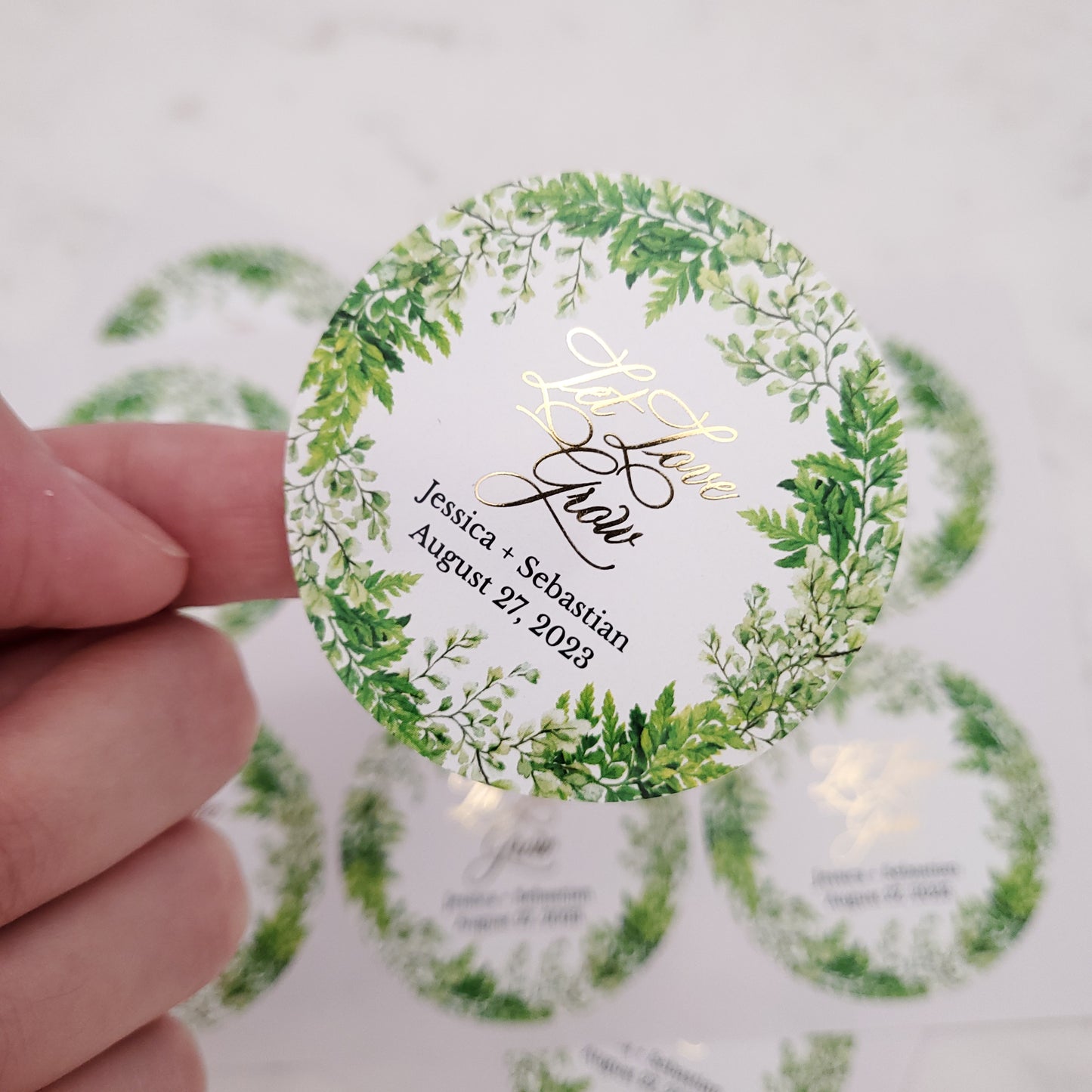 Let Love Grow Wedding Favor Stickers