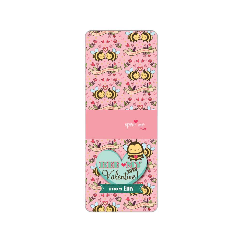 Personalized “Bee my Valentine” valentine’s day tic tac stickers with adorable bees design - XOXOKirsten