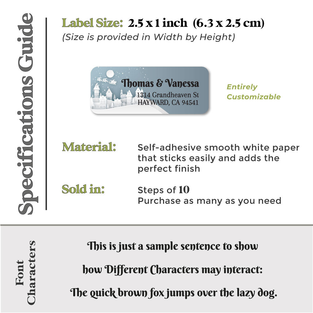 personalized return address label stickers for christmas greeting cards envelopes - XOXOKristen