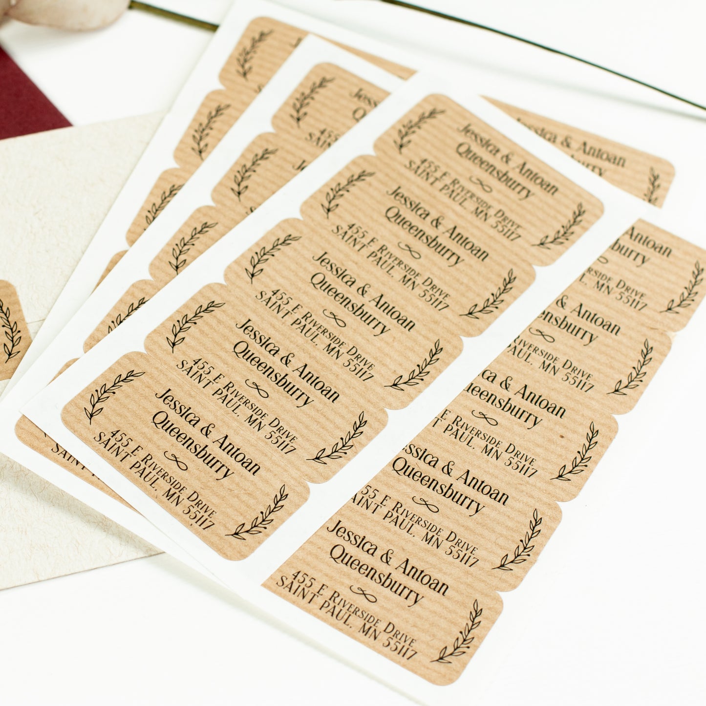 kraft return address labels - xoxokristen
