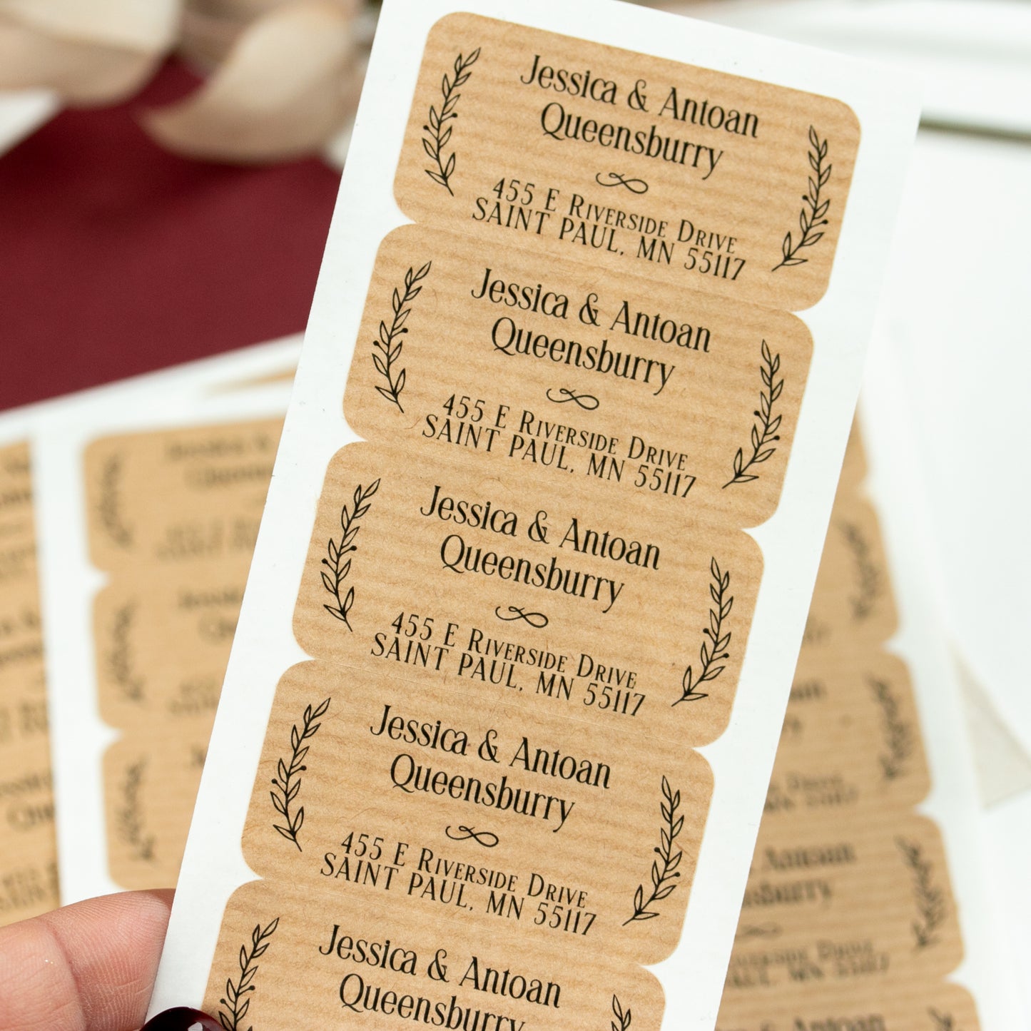 kraft return address labels - xoxokristen