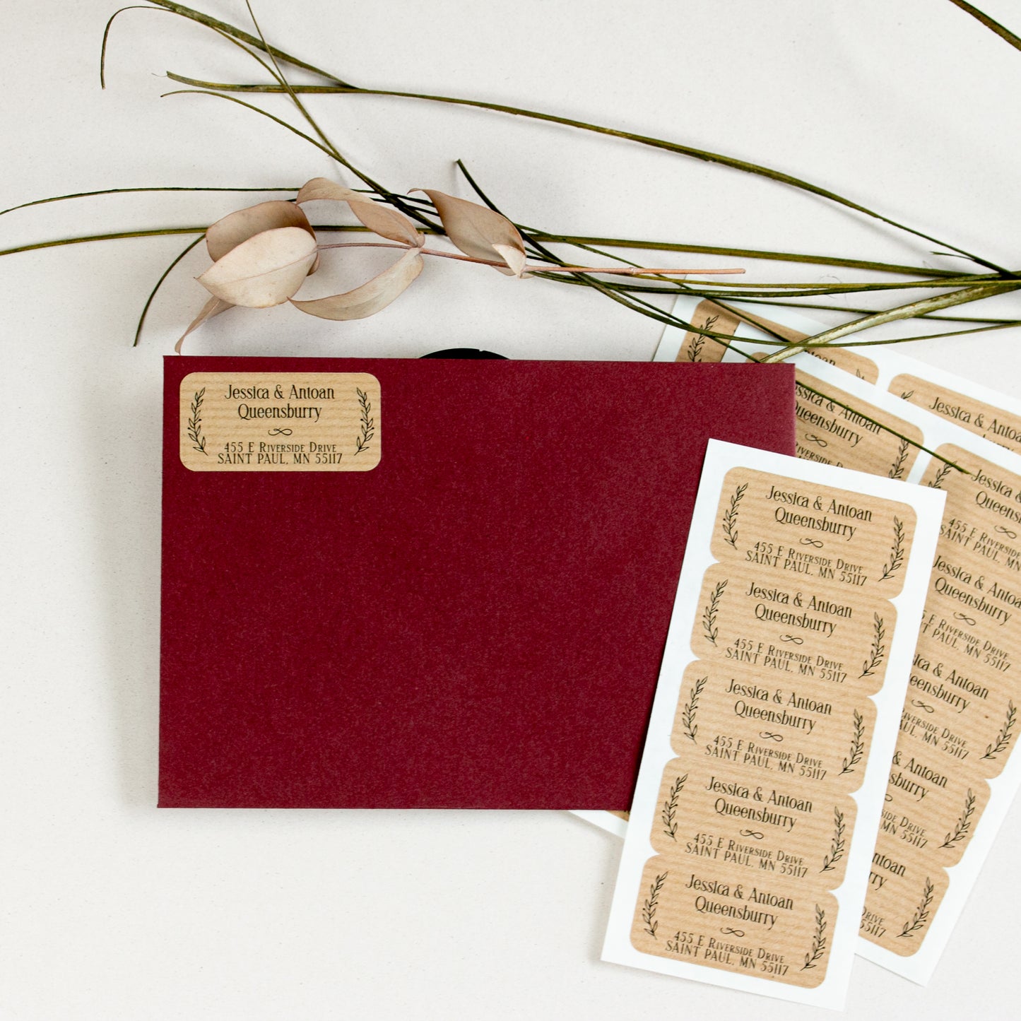 kraft return address labels - xoxokristen