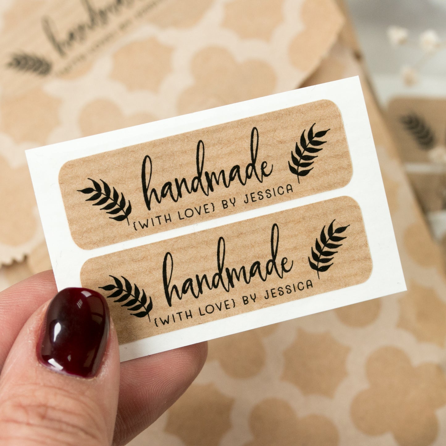Custom Handmade with love craft stickers- XOXOKristen