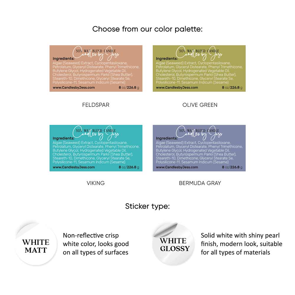 Custom rectangular 2x1 ingredients sticker - XOXOKristen