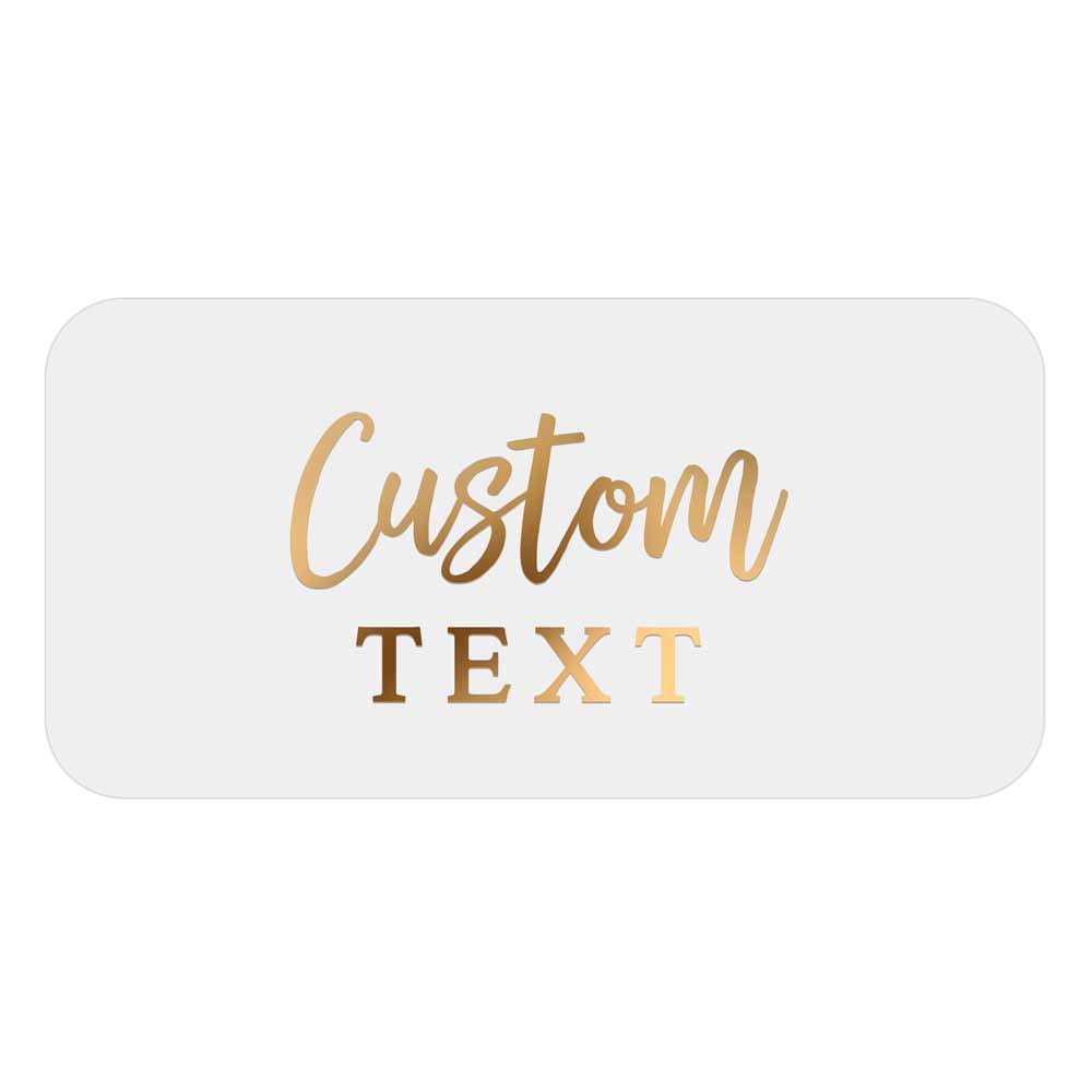 Personalized 2x1 rectangle sticker with custom text in gold foil - XOXOKristen