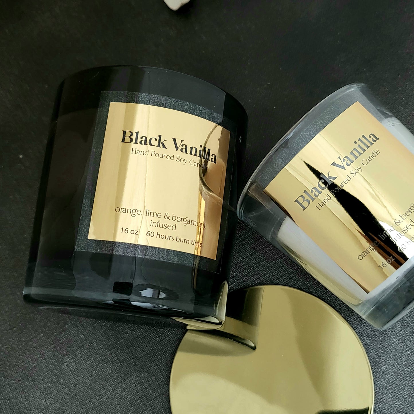luxurious gold foiled candle labeling stickers - XOXOKristen