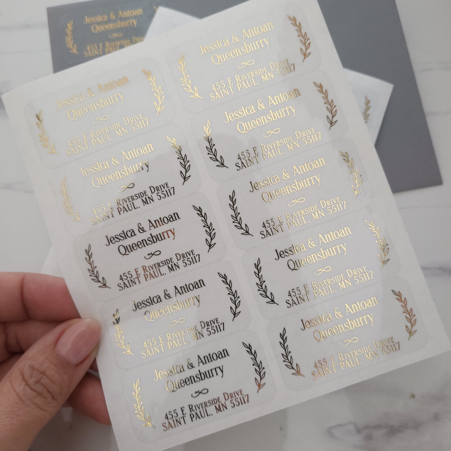 custom address labels with two branches - XOXOKristen
