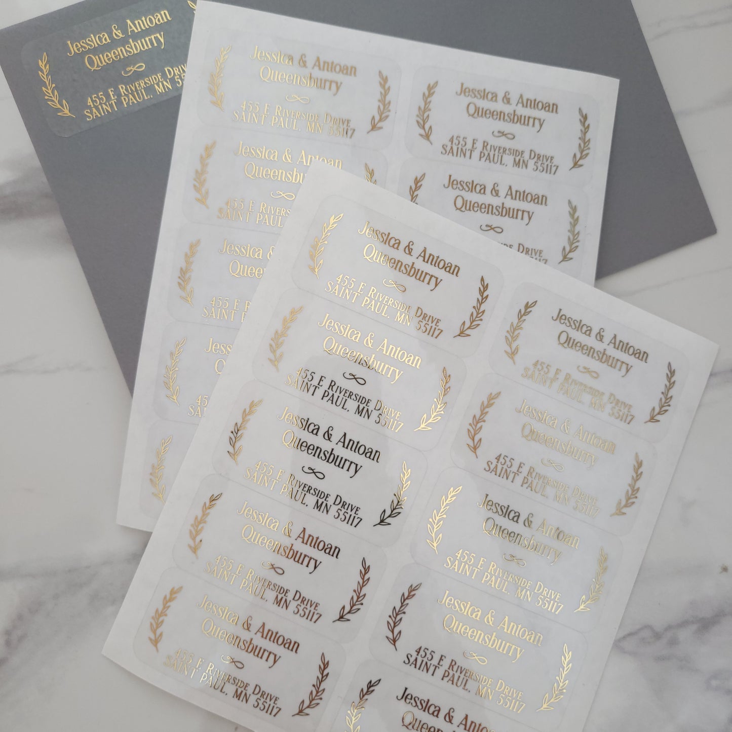 custom address labels with two branches - XOXOKristen