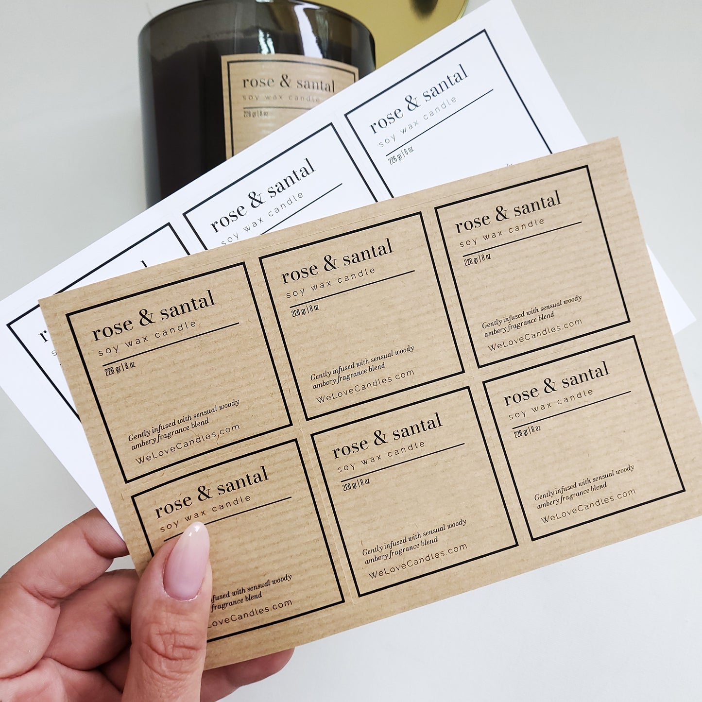 custom kraft candel labeling stickers - XOXOKristen