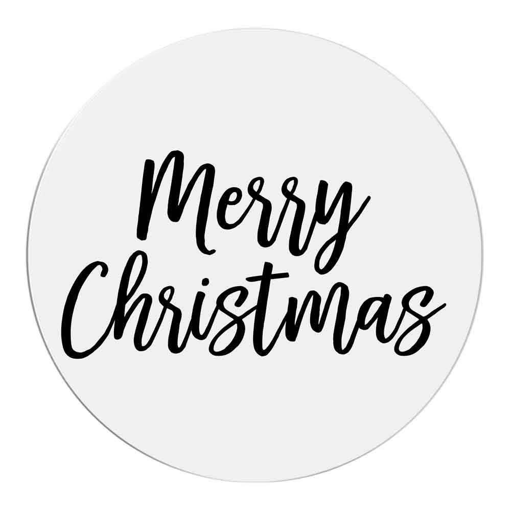 Clear Merry Christmas Sticker with Gold Foil