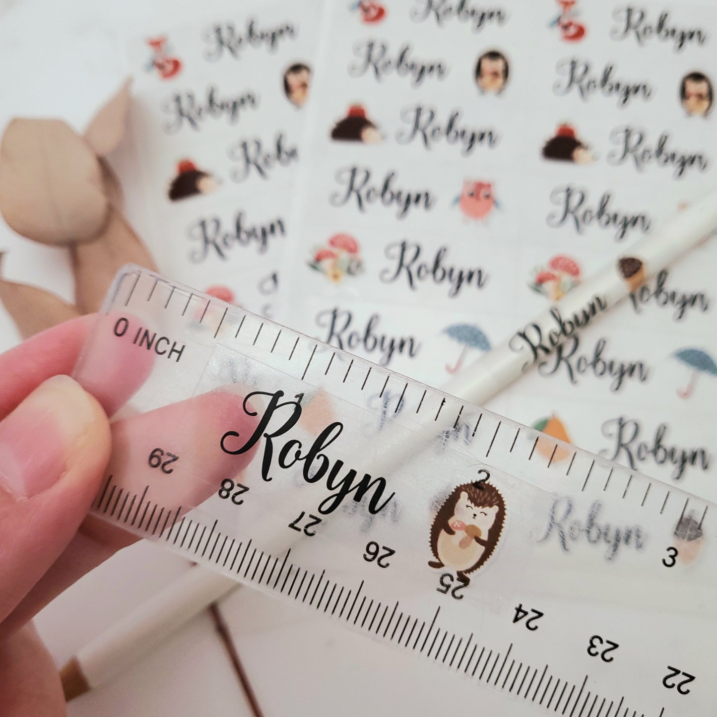 forest themed kids name labels for school supllies - XOXOKristen