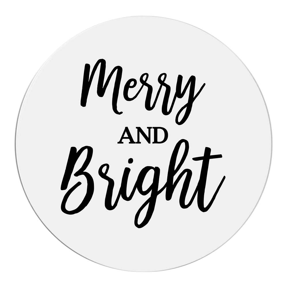 Merry and Bright gold foiled clear sticker for Christmas gifts and favors - XOXOKristen