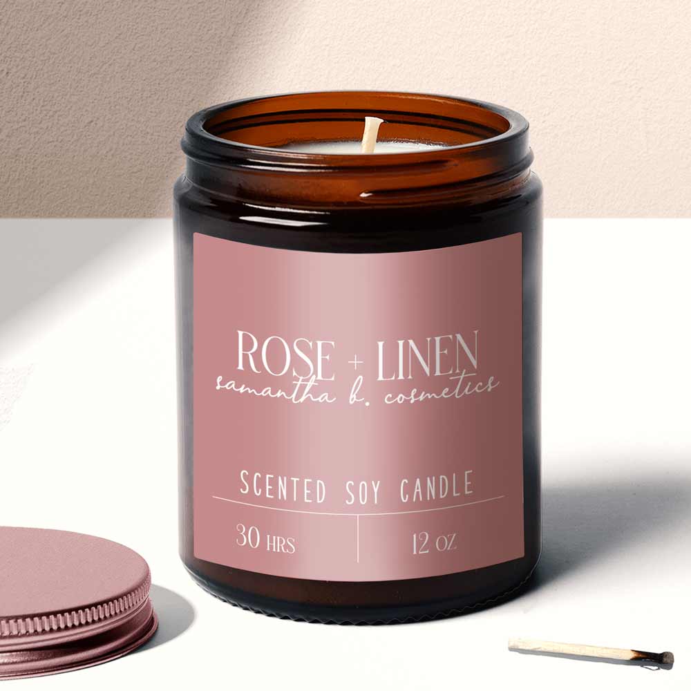 Custom product labeling sticker, waterproof, vinyl square label in elegant designs - XOXOKristen