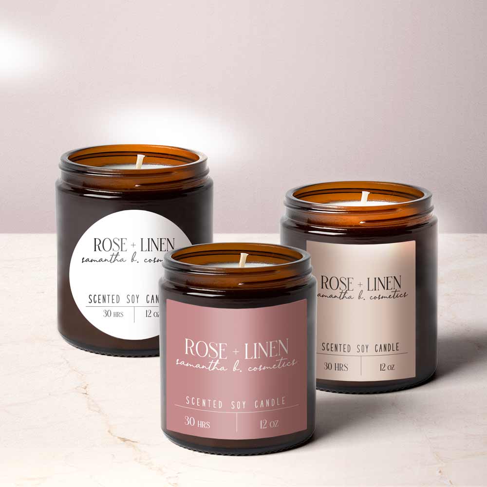 Custom product labeling sticker, waterproof, vinyl square label in elegant designs - XOXOKristen