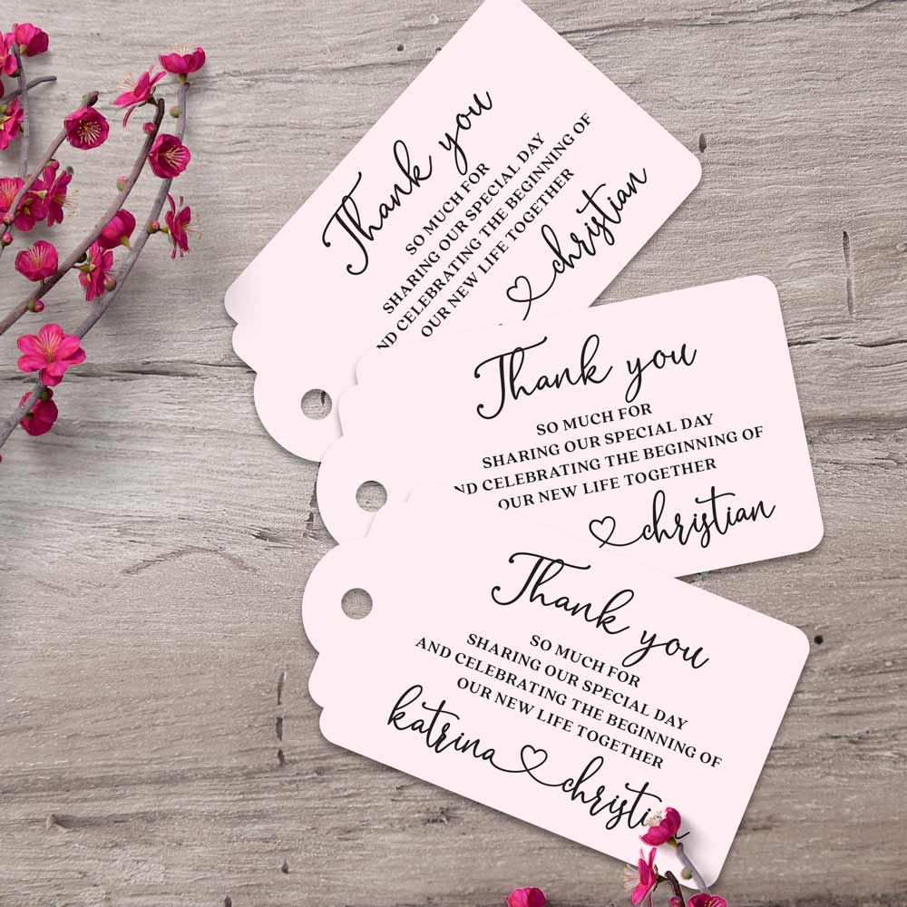 Personalized wedding thank you favor tags - XOXOKristen