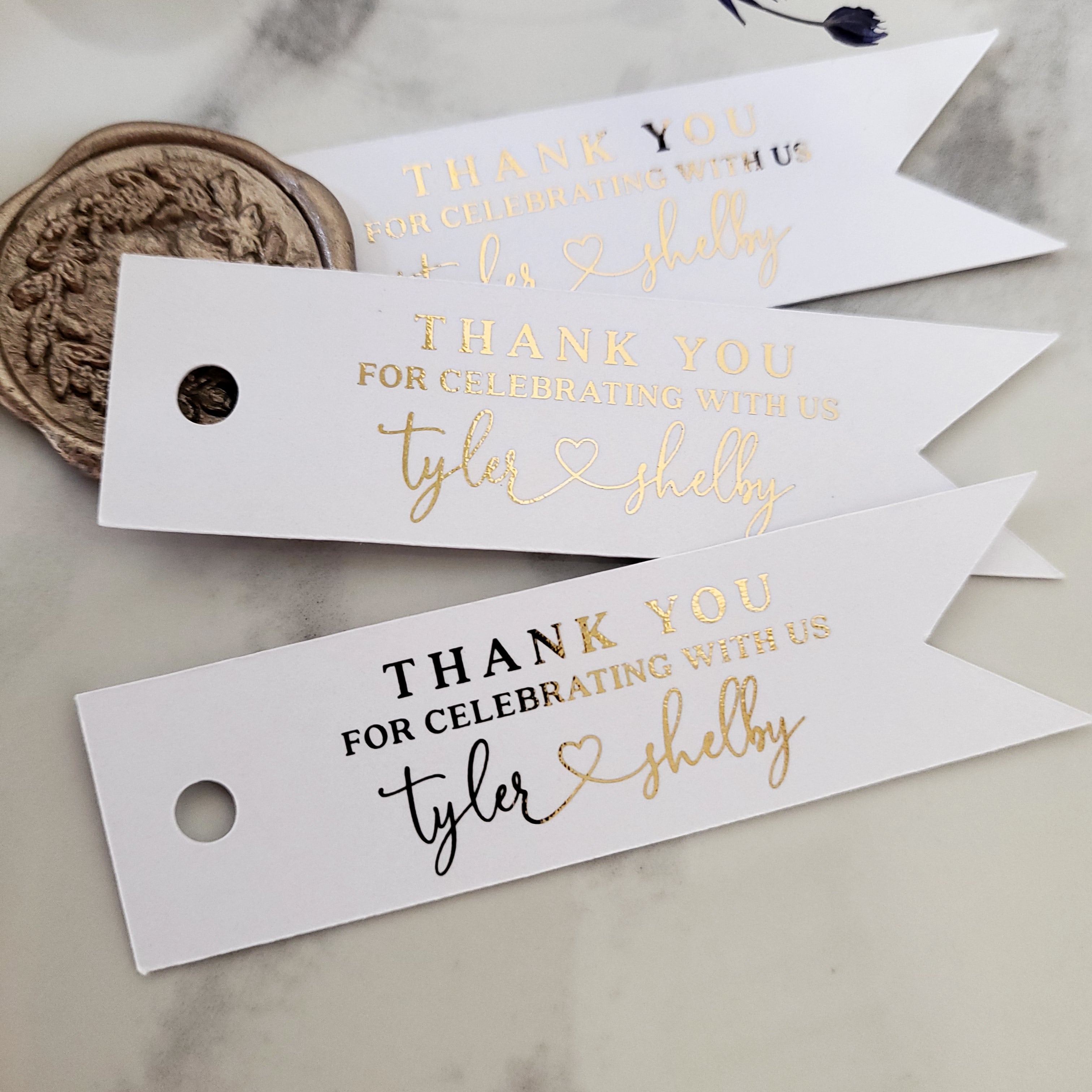 Thank You for Celebrating with Us Tags, Thank You Tags for Wedding Favors,  Bridal Showers, Birthdays, Parties and Baby Showers, Thank You Gift Tags