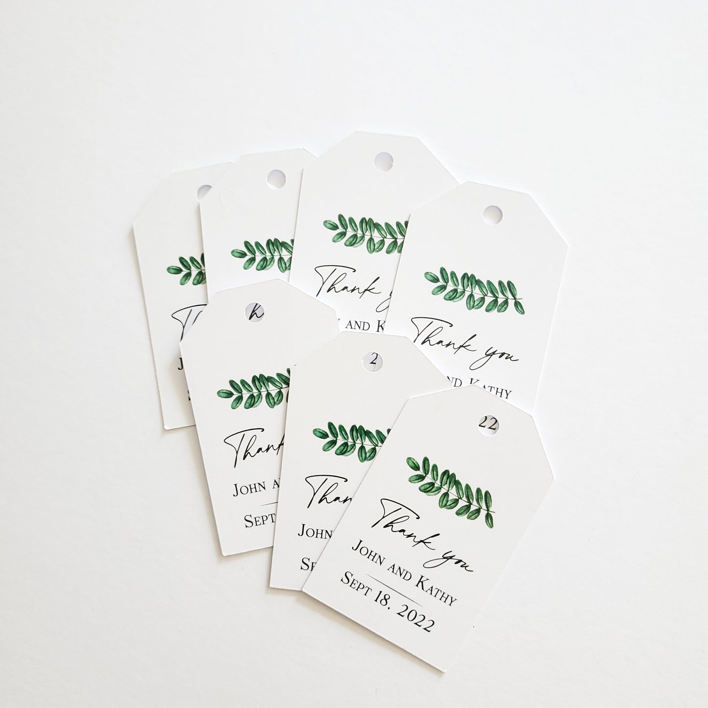 personalized greenery wedding favor hang tags - XOXOKristen