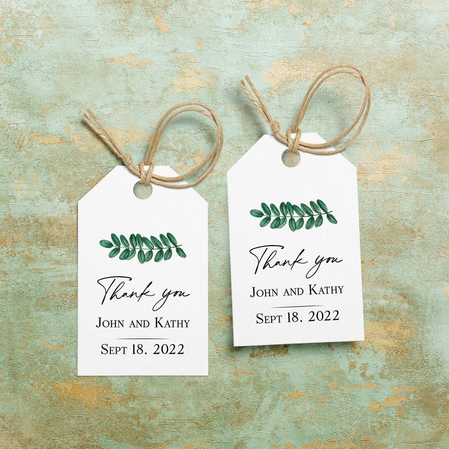 personalized greenery wedding favor hang tags - XOXOKristen