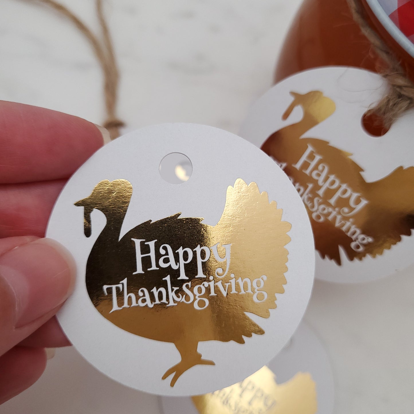 gold foiled thanksgiving tags - XOXOKristen