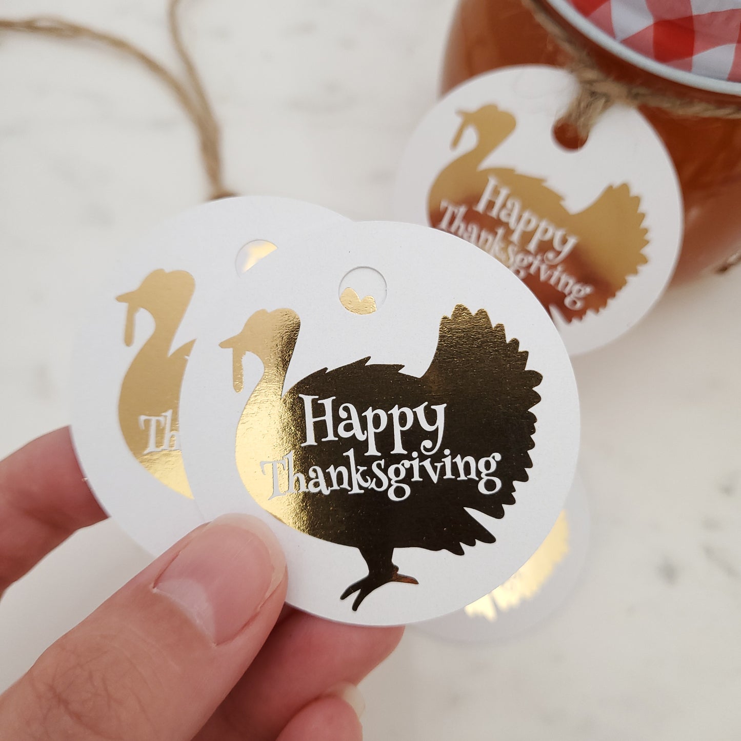 gold foiled thanksgiving tags - XOXOKristen