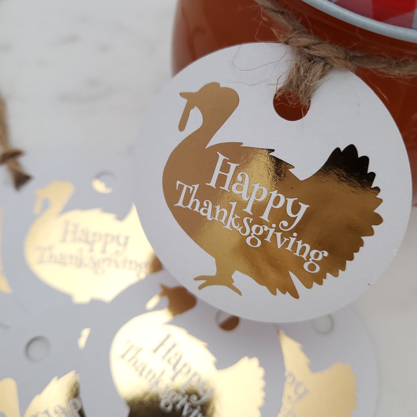 gold foiled thanksgiving tags - XOXOKristen