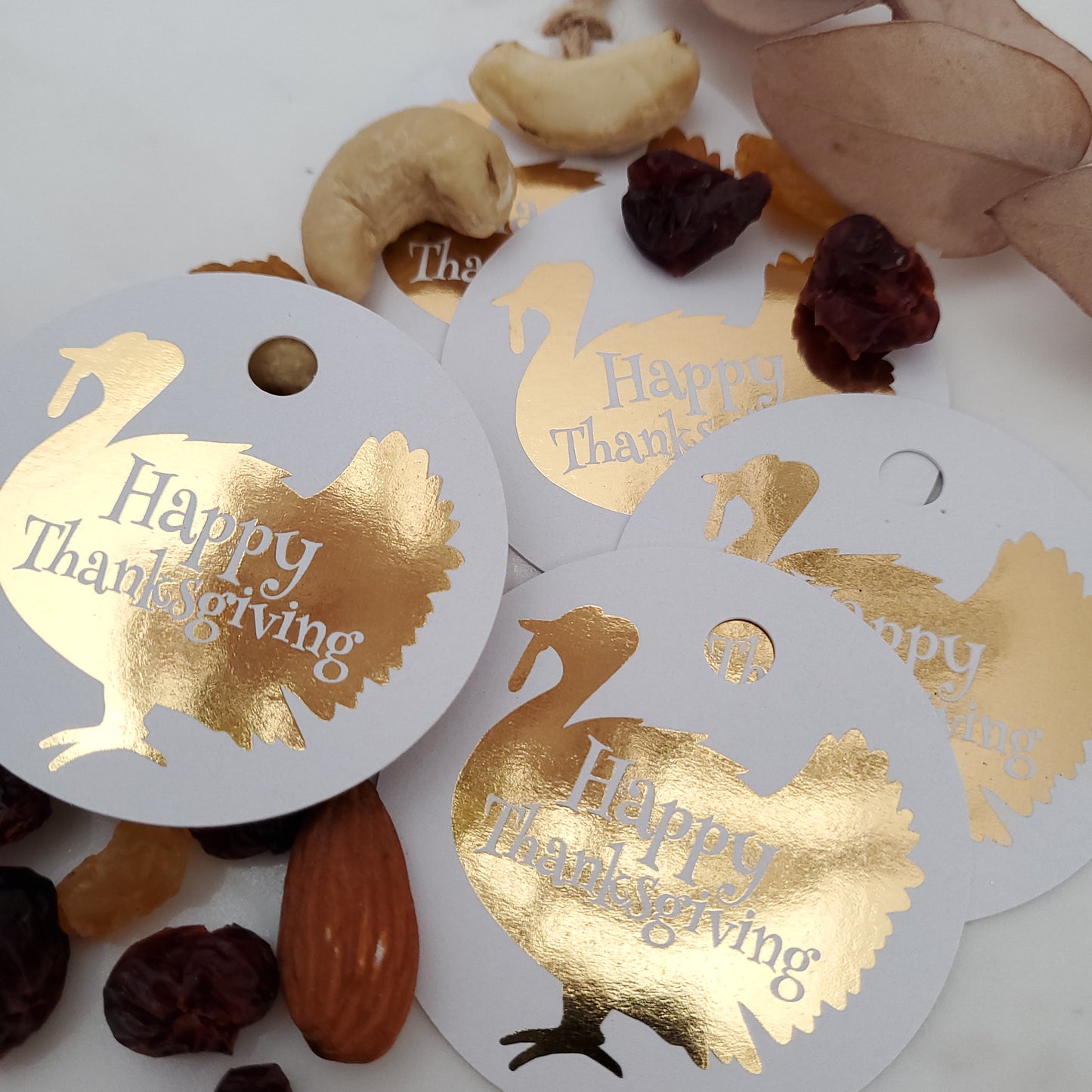 gold foiled thanksgiving tags - XOXOKristen
