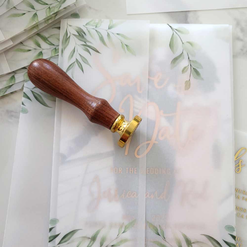 Vellum jackets for wedding invitations or save the date cards - XOXOKristen